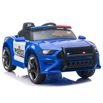 12V Ride On Police car; Remote Control, LED Lights, Siren, Microphone