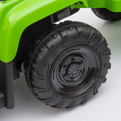 12V Ride On Tractor w/ Trailer; LED Lights, 3 to 6 Ages, Light Green