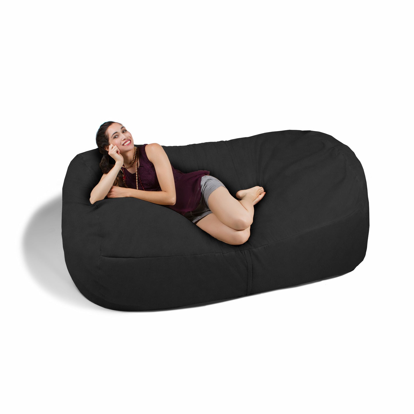 Jaxx 7 Foot Giant Bean Bag Sofa, Black