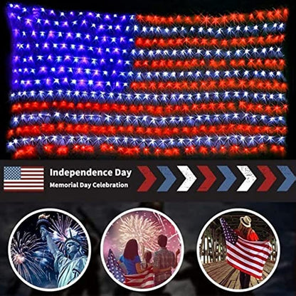 American Flag Lights Super Bright LEDs; Waterproof LED US Flags Light for 4th of July Decorations; Memorial Day; Independence Day; Garden; Yard; Holiday; Party; Christmas Decorations - Second Chance Zone