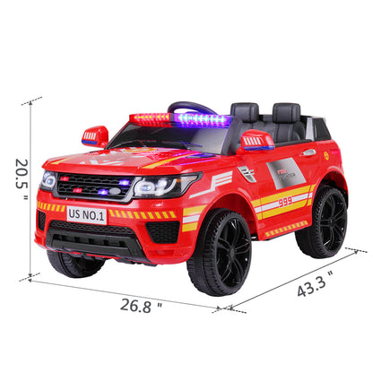 Ride on Police Car w/ Parental Remote Control; 12V Battery Powered w/ Siren, Flashing Lights, Red