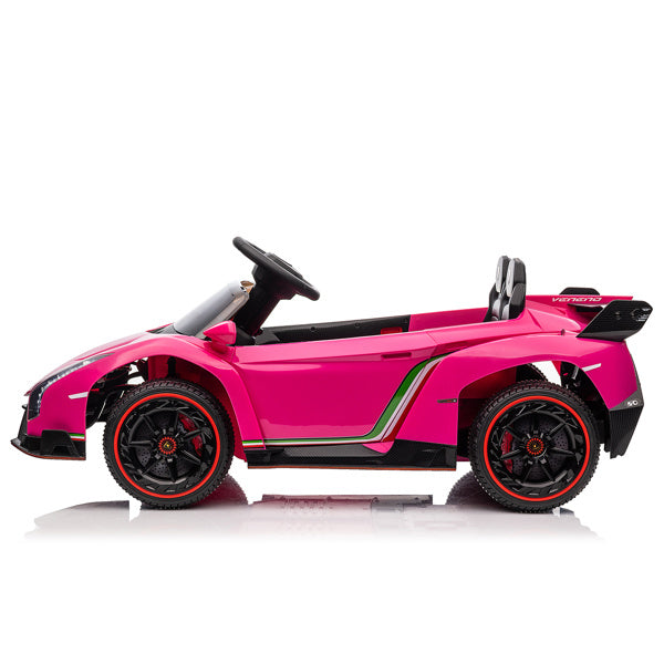 LEADZM Lamborghini Poison; Small Dual Drive 12V 4.5AH with 2.4G Remote Control, Pink