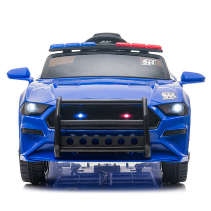 12V Ride On Police car; Remote Control, LED Lights, Siren, Microphone