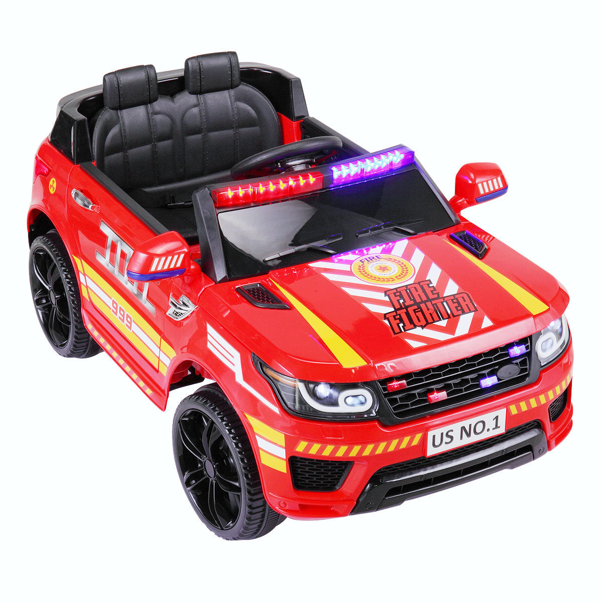 Ride on Police Car w/ Parental Remote Control; 12V Battery Powered w/ Siren, Flashing Lights, Red