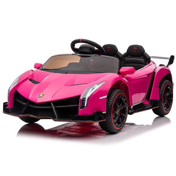 LEADZM Lamborghini Poison; Small Dual Drive 12V 4.5AH with 2.4G Remote Control, Pink