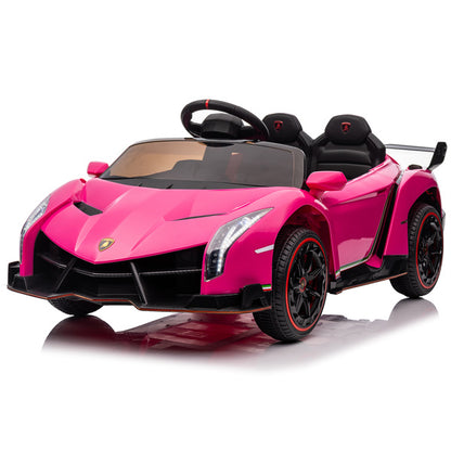 LEADZM Lamborghini Poison; Small Dual Drive 12V 4.5AH with 2.4G Remote Control, Pink