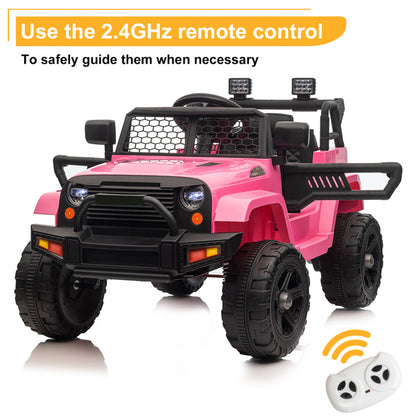 LEADZM 12V Jeep; Dual Drive 4.5A.h with 2.4G Remote Control; Pink