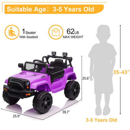 LEADZM Dual Drive Jeep; 12V 4.5A.h with 2.4G Remote Control, Purple