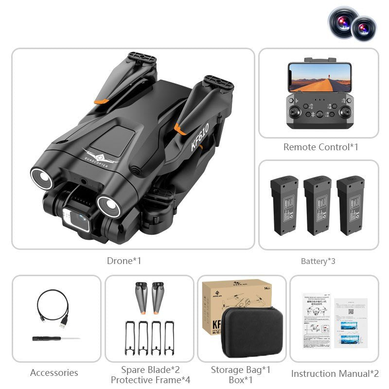 Dual Camera Drone; 3 Sides Obstacle Avoidance; Suitable For Beginners