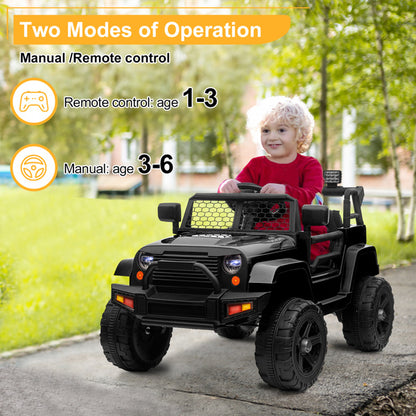 LEADZM Dual Drive Jeep;  12V 4.5A.h with 2.4G Remote Control, Black