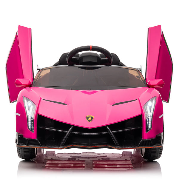 LEADZM Lamborghini Poison; Small Dual Drive 12V 4.5AH with 2.4G Remote Control, Pink