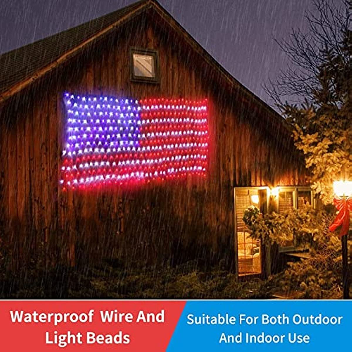 American Flag Lights Super Bright LEDs; Waterproof LED US Flags Light for 4th of July Decorations; Memorial Day; Independence Day; Garden; Yard; Holiday; Party; Christmas Decorations - Second Chance Zone