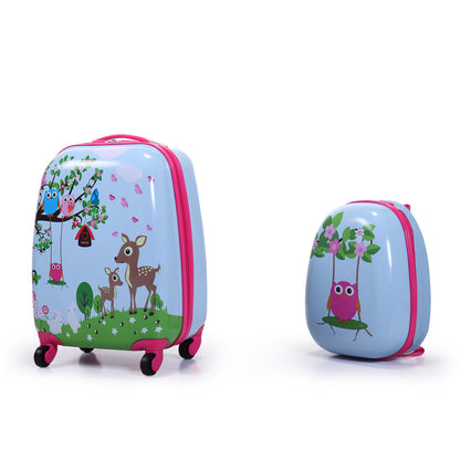 2 PCS Kids Luggage Set, 12\" Backpack and 16\" Spinner Case with 4 Universal Wheels, Travel Suitcase for Boys Girls - Second Chance Zone