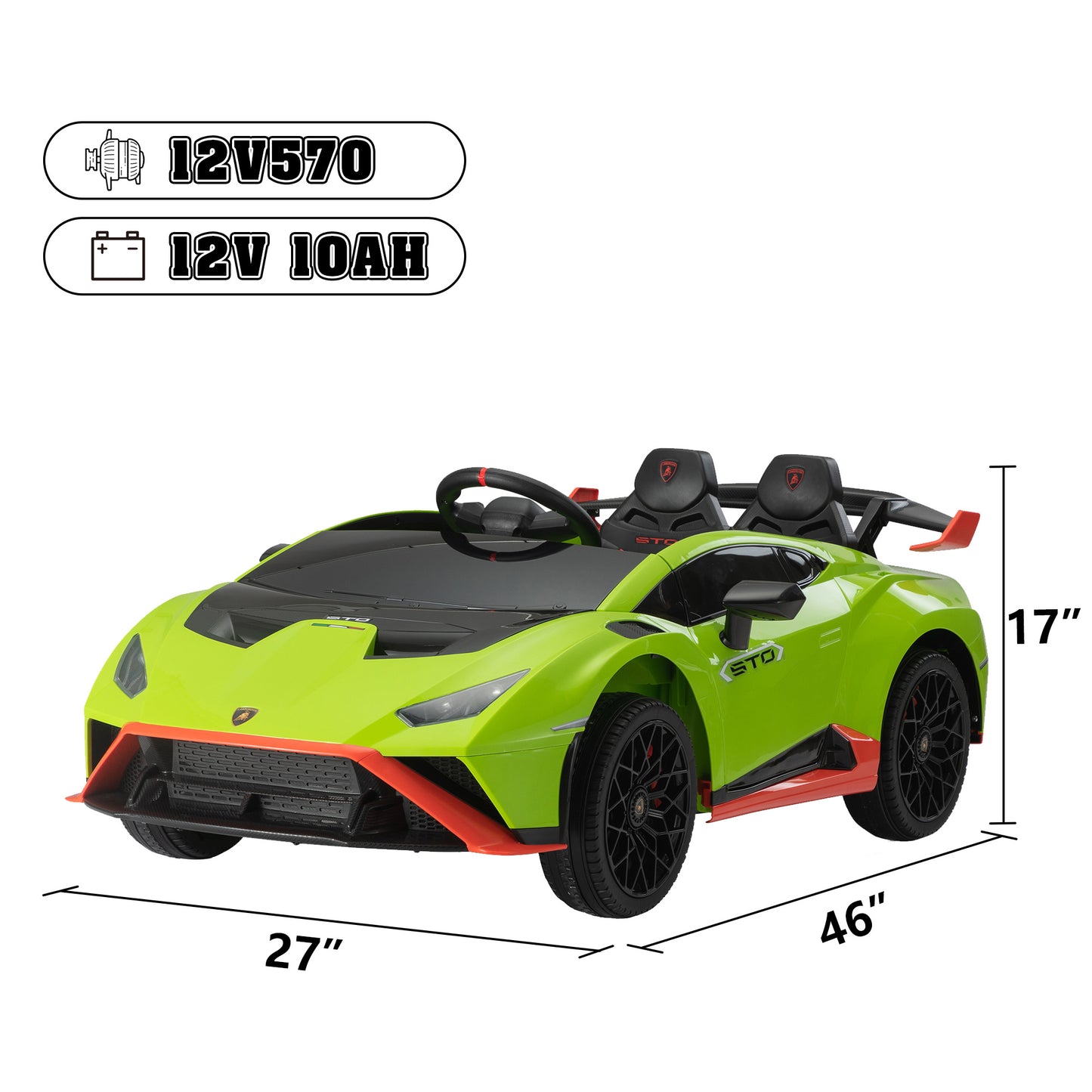 Licensed Lamborghini 12V Battery Powered Ride On Car for Kids; Remote Control