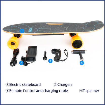 Small Electric Skateboard w/ Remote Control; 350W, Max 10mph, for Kids