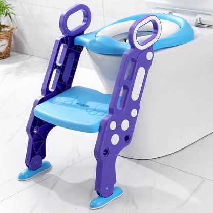 Potty Training Toilet Seat w/Step-Stool Ladder For Children; Foldable