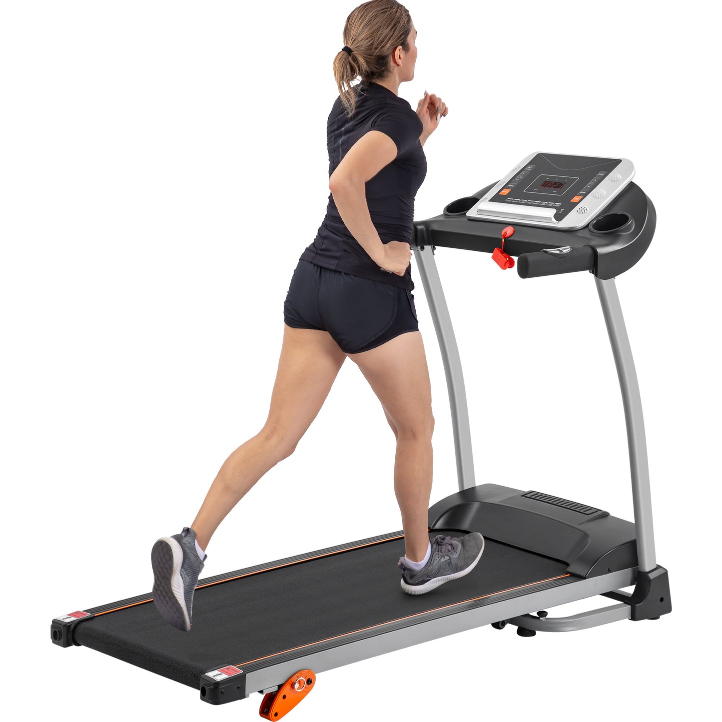 Easy Folding Treadmill; Jogging & Walking Machine w/ Pulse Sensor