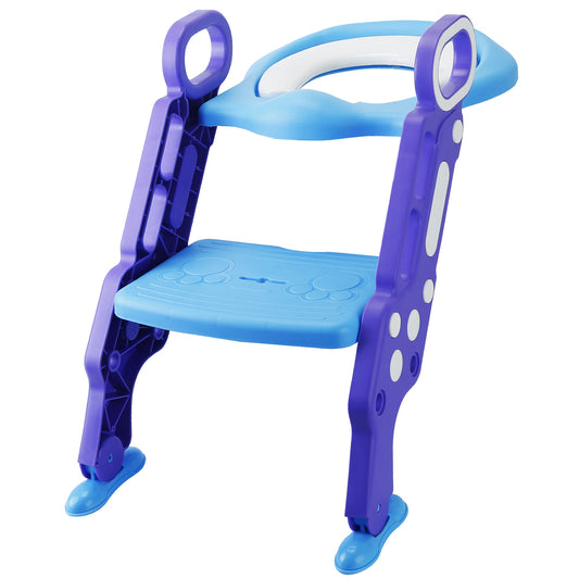 Potty Training Toilet Seat w/Step-Stool Ladder For Children; Foldable