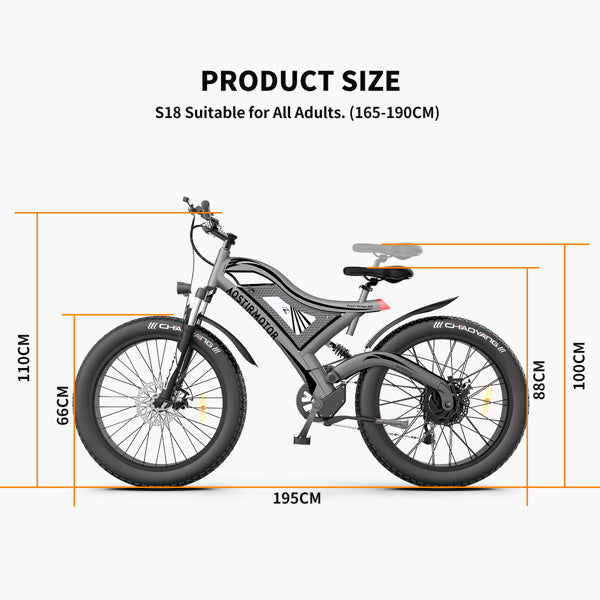 Hot Fat Tire Adults Electric Bicycle 26 In. Electric Mountain Bike; All Terrain e-bike Ebike 48V 15AH ; S18 - Second Chance Zone