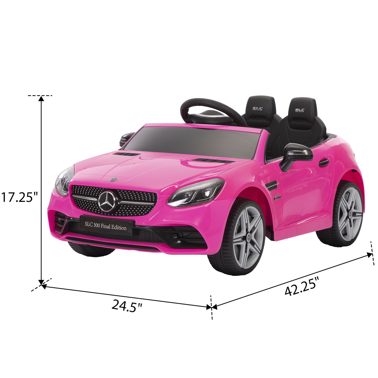 12V SLC300 Ride On Toy Car, w/ LED Lights, Horn, for Children 3-6