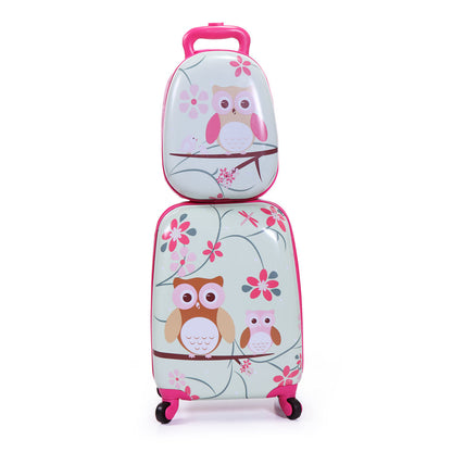 2 PCS Kids Luggage Set, 12\" Backpack and 16\" Spinner Case with 4 Universal Wheels, Travel Suitcase for Boys Girls - Second Chance Zone