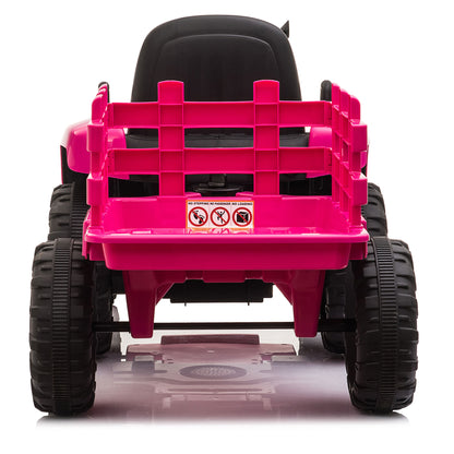 12V Ride On Tractor w/ Trailer; LED Lights, 3 to 6 Ages,  Rosy